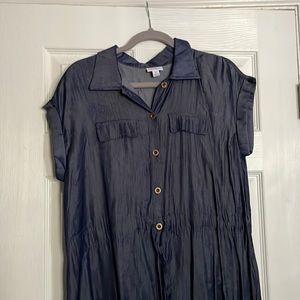 LuLaRoe Chambray Stacie shirt dress . It's a dark denim w/ bluish gray fabric
